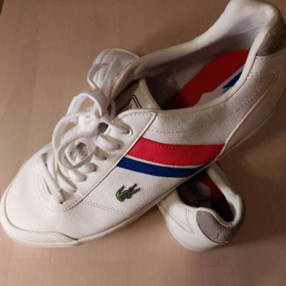 Men's Lacoste Ortholite White Leather Sneakers - Picture 1 of 3